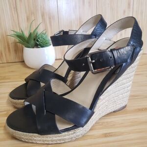Black Wedge Sandals